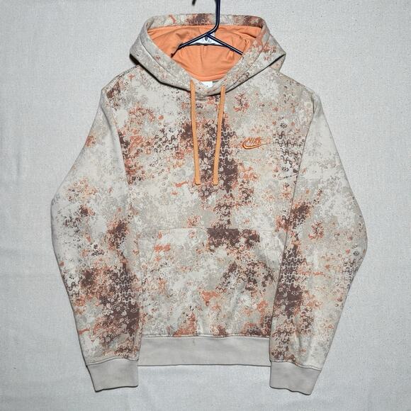Nike Other - Nike Club Fleece Pullover Fashion Men's Hoodie Desert Camo Orange Size M RARE